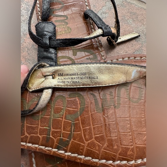 Sam Edelman Gigi Black Croc Sandal - Picture 2 of 5